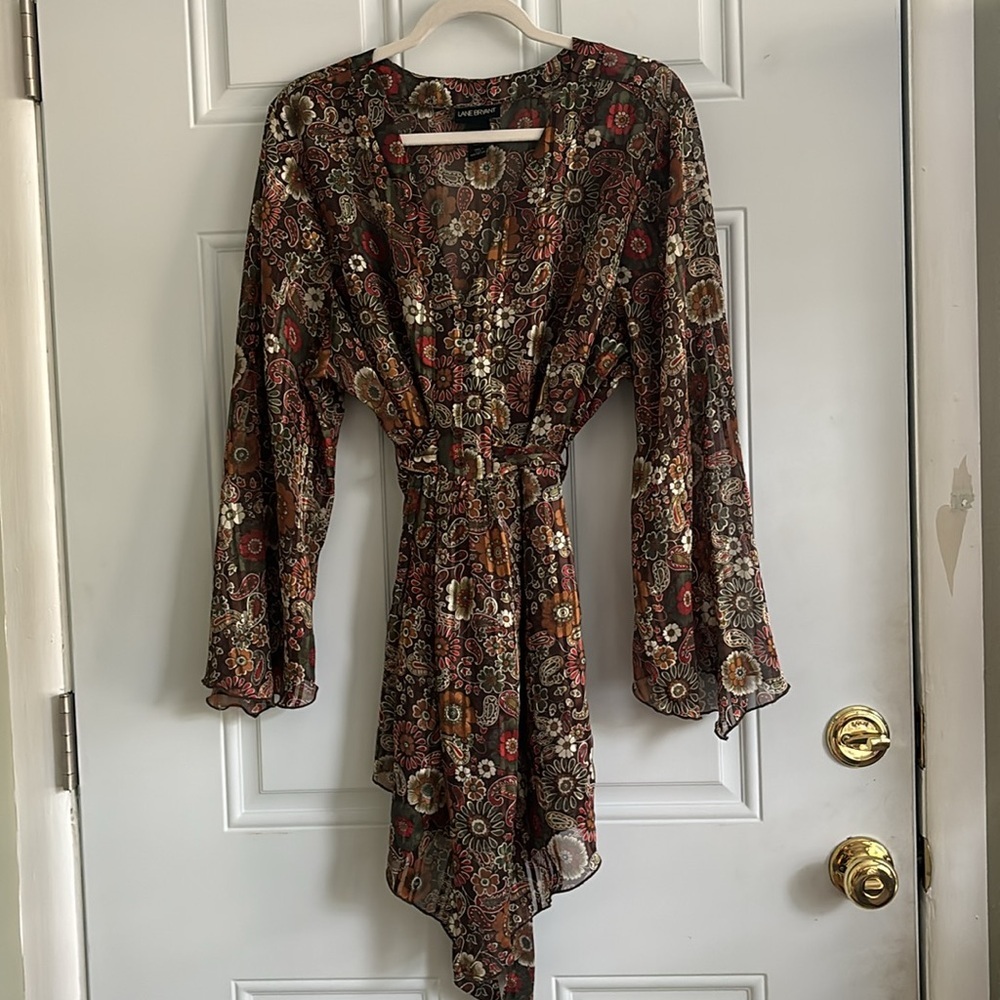 ❤️2/$15 or 3/$21❤️Lane Bryant Paisley Floral Autumn Colors Tunic Top, Size 18/20